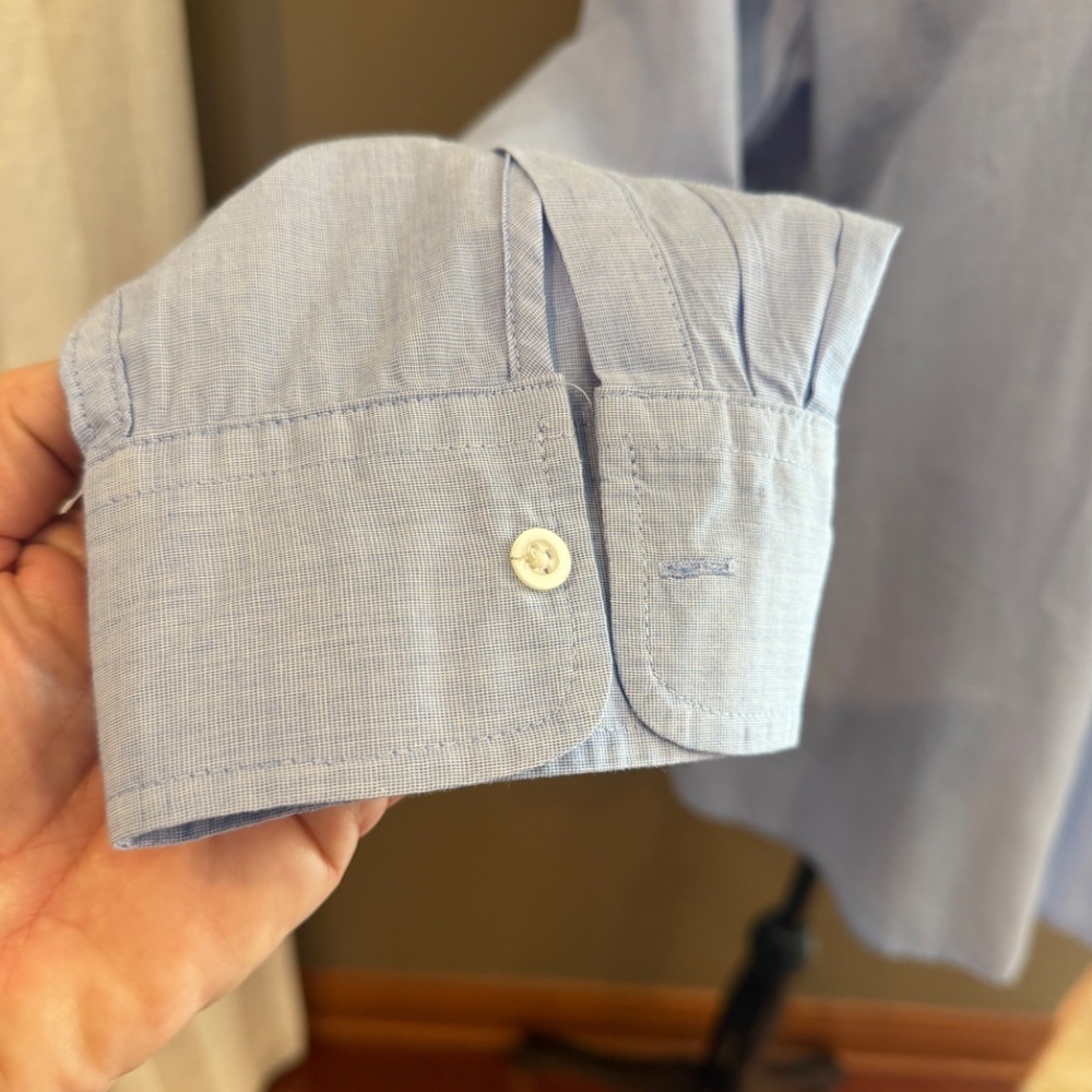 Talbots Women's Blue Long Sleeve Wrinkle Resistant Button Up Shirt, Size XL - Picture 6 of 10